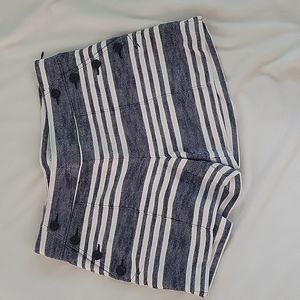 Loft Navy Cream Shorts Size 6